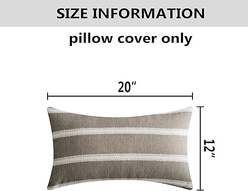 Vista 26 de Home Brilliant Large Stripe Decorative Pillow Covers Euro Shams Cover for Living Room, 24x24 inches(60x60 cm) Set of 2, Tan