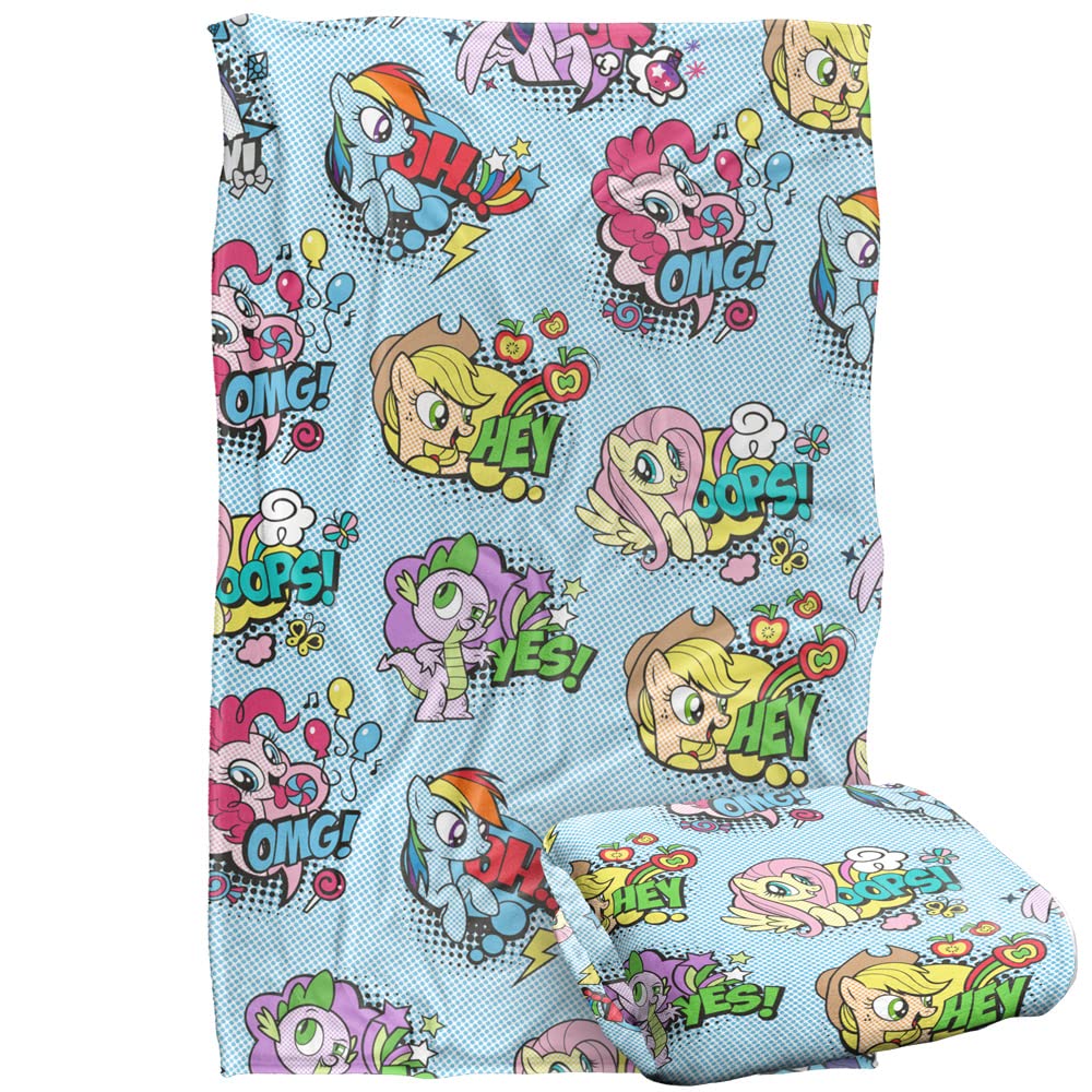 LOGOVISION My Little Pony MLP Pop Art Pattern Kids Silky Touch Blanket, 36