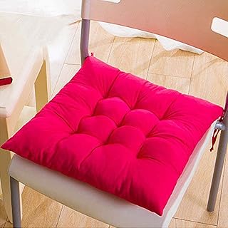 MGEMJMJ Cojín De Silla De Comedor Conjunto De 4 40x40 Cojín De Silla Lisa para Uso En Interiores Y Exteriores(Color:Rosa Rojo)