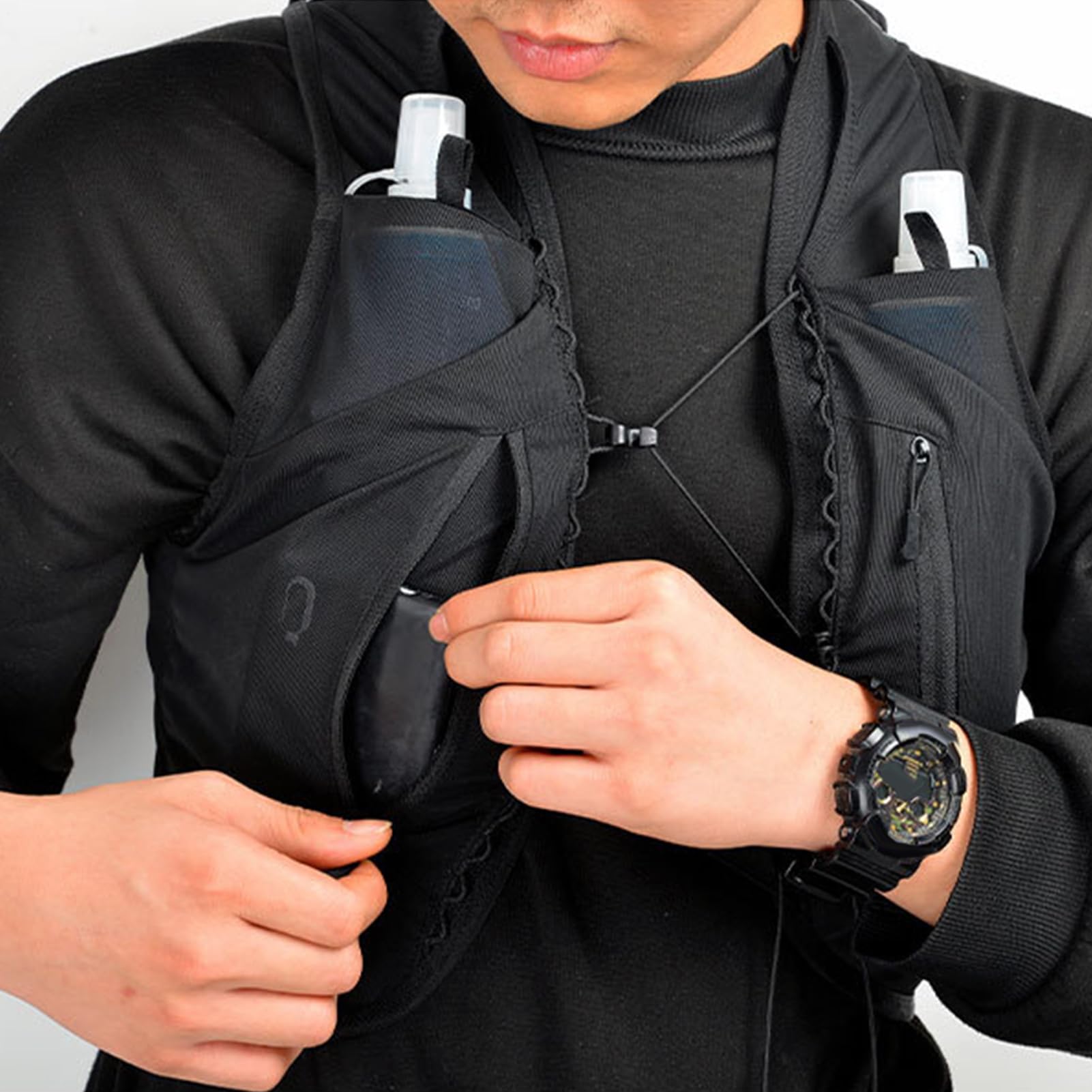 Brusttasche für Herren – Outdoor-Fitness-Weste, Outdoor-Sport-Brusttasche | für Herren, Reisen, großes Fassungsvermögen, zum, Wandern