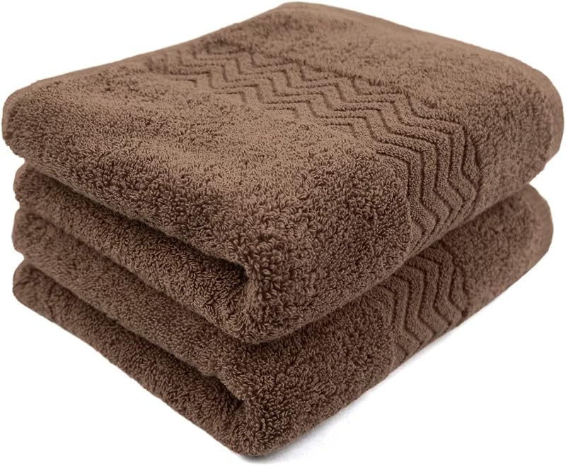 Cleanbear Bathroom Hand Towels, 100% Cotton Face Towels, 13” x 28” (Brown)