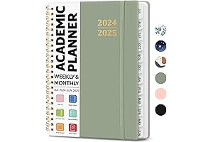 Green A5 Planner for Life Organization in 2024-2025