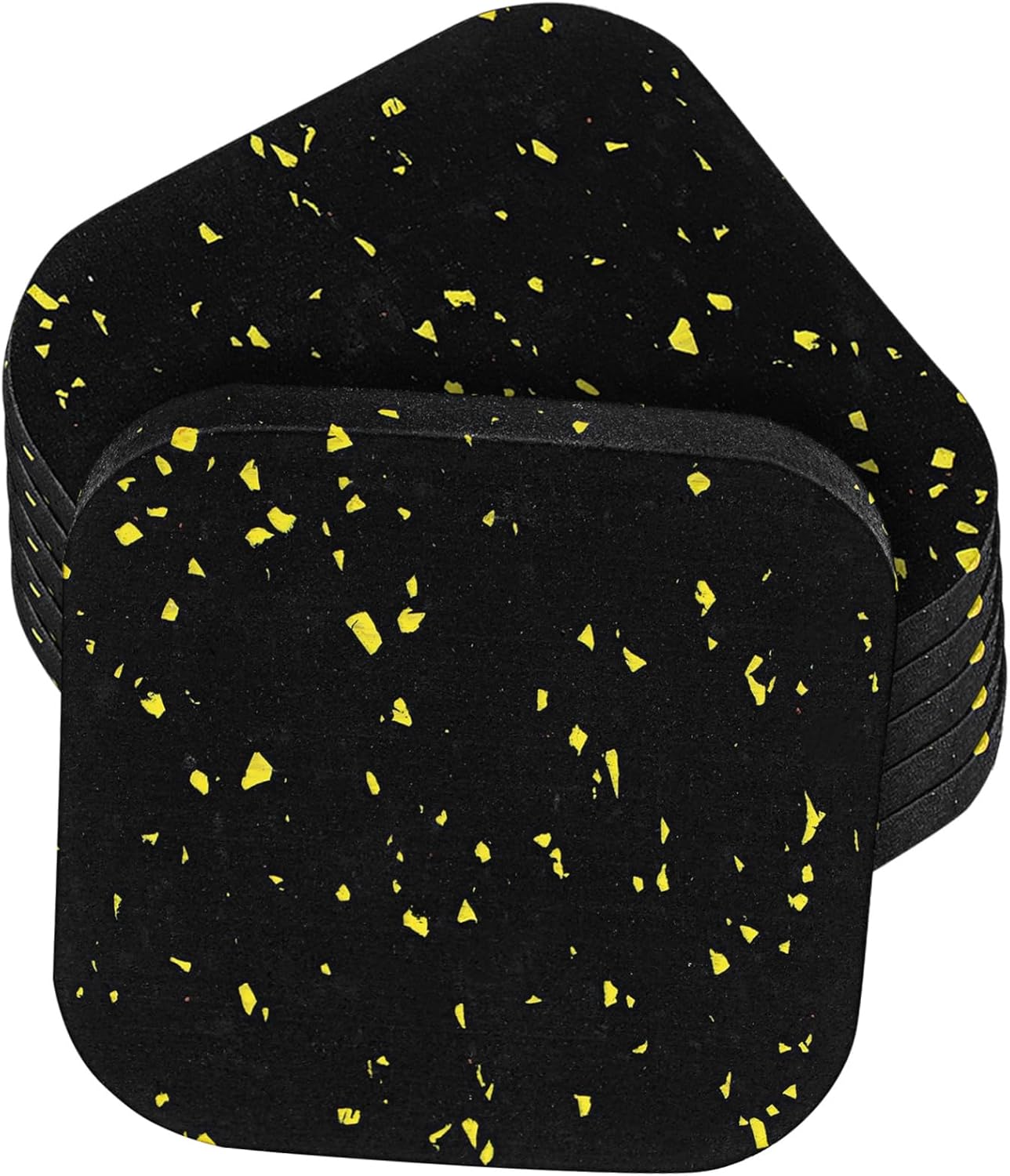 POPETPOP 6pcs Non- Treadmill Pads Heavy-Duty Rubber Exercise Equipment Mats for Isolation and Floor Shock-Absorbing Design for Home Gym Use