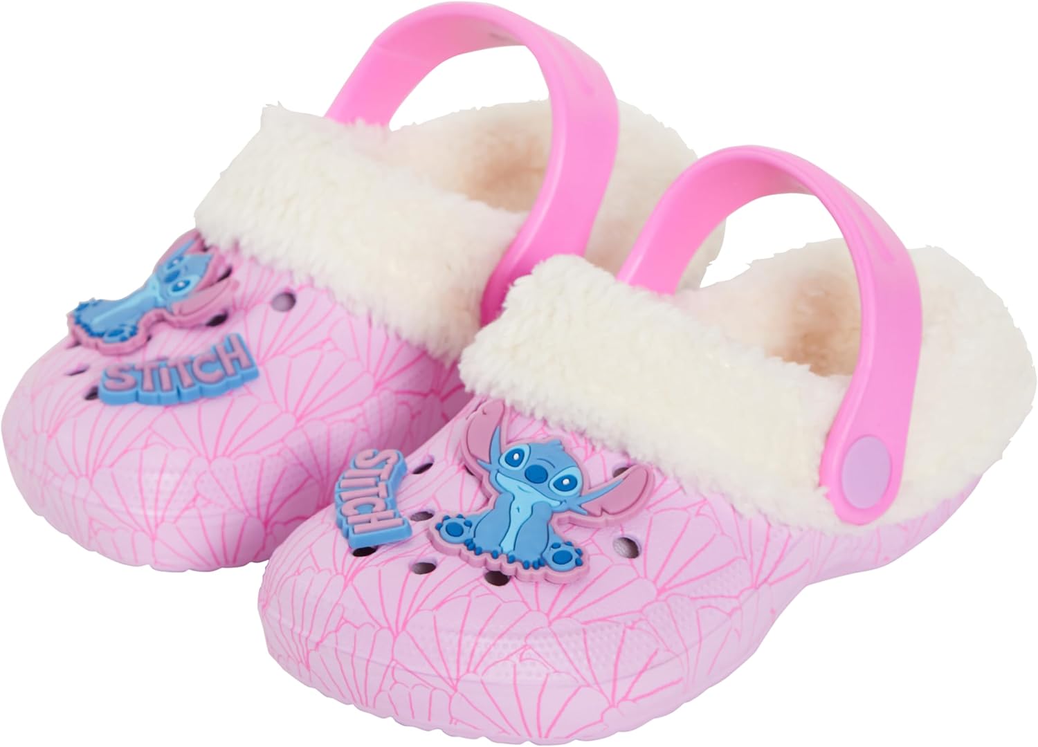 Disney Girls Stitch Clogs Borg Fur Fleece Lined with Charms Kids Slippers House Shoes Fluffy Sandals Disney Girls Stitch Clogs Borg Fur Fleece Lined with Charms Kids Slippers House Shoes Fluffy Sandals