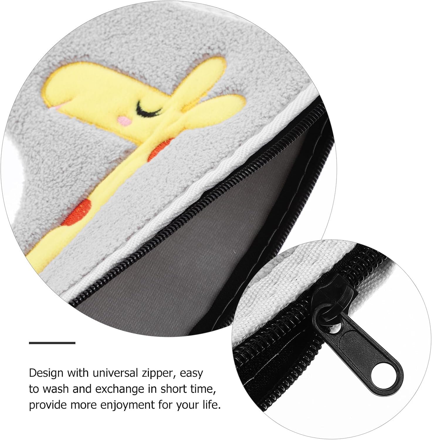 Hemobllo Waterproof Thickened Plush Toilet Seat Cover Pad, Warm Bathroom Cushion Mat, Universal Fit for O and U Shape Toilets, Gray