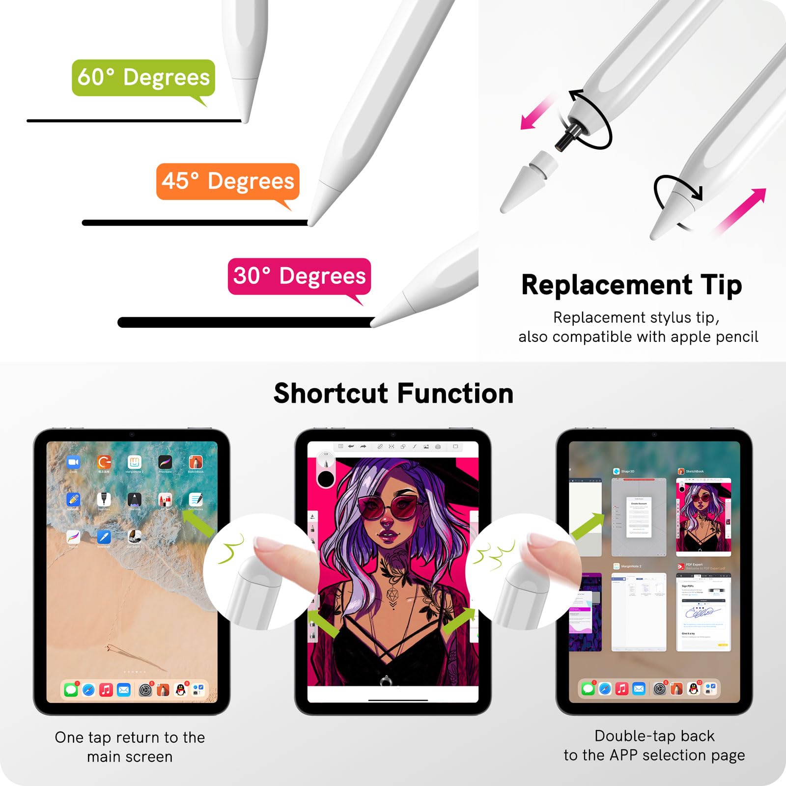 Amazon.in: Buy Ipad Pencil Compatible with iPad 2018-2024, 2X