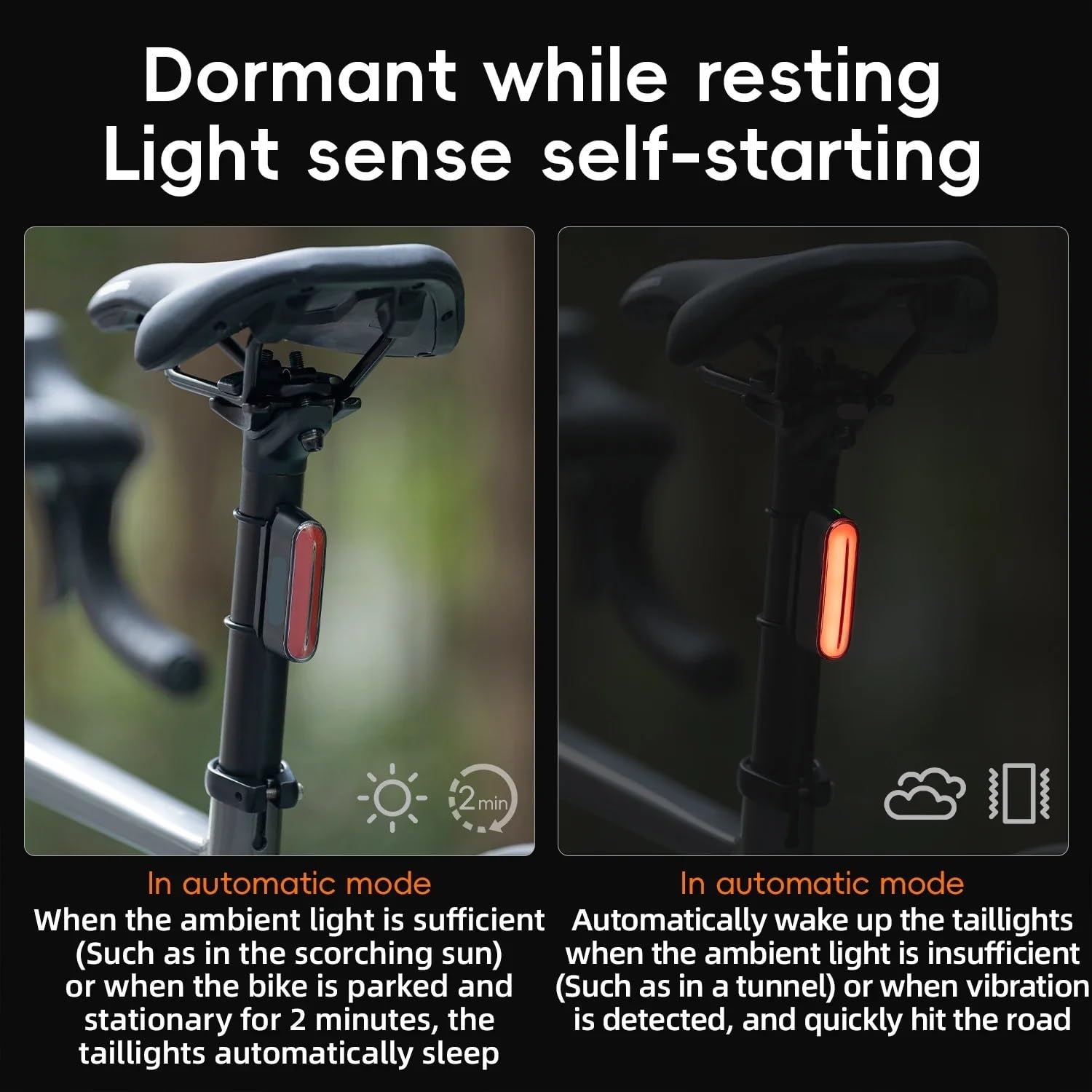 Frein Arrière Lampe Feu Arrière Magnétique Intelligent Pour Vélo, Démarrage Et Arrêt, 7 Modes, Équipement De Conduite Nuit, Capteur Freinage