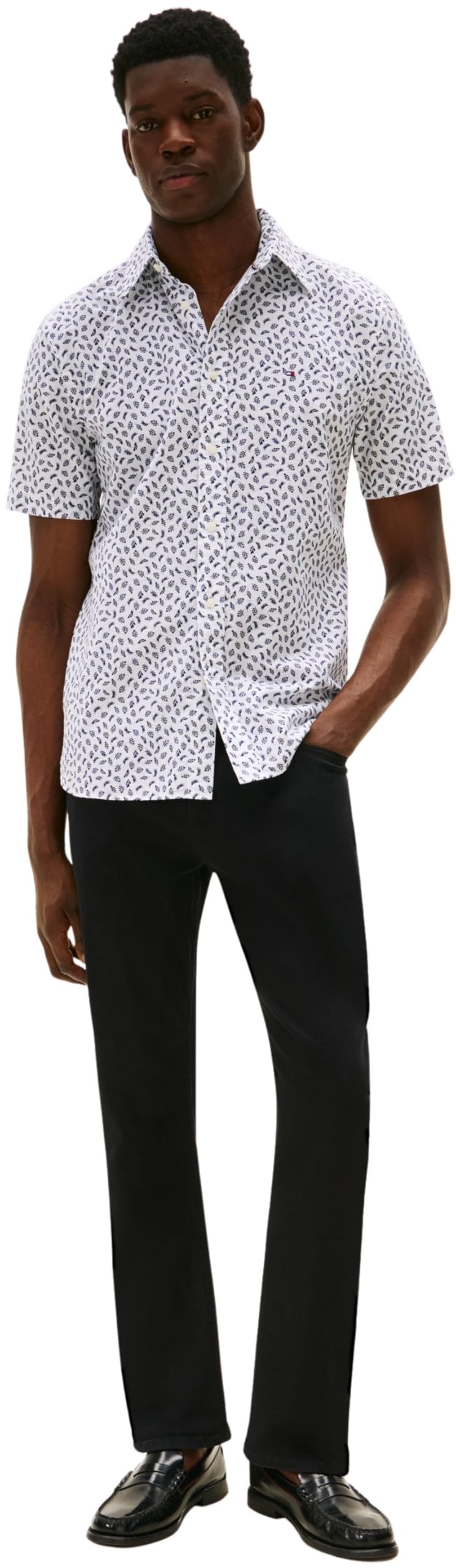 Tommy Hilfiger Koszula S/S Mężczyźni Linen Blend Aop Ss Rf Shirt Mw0mw39469