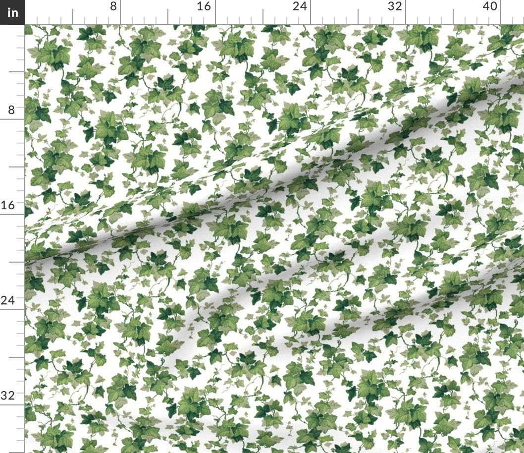 Spoonflower Fabric - Ivy Leaves,Botanical,English Ivy,Vines,Greenery Printed on Petal Signature Cotton Fabric by The Yard - Sewing Quilting Apparel Crafts Decor