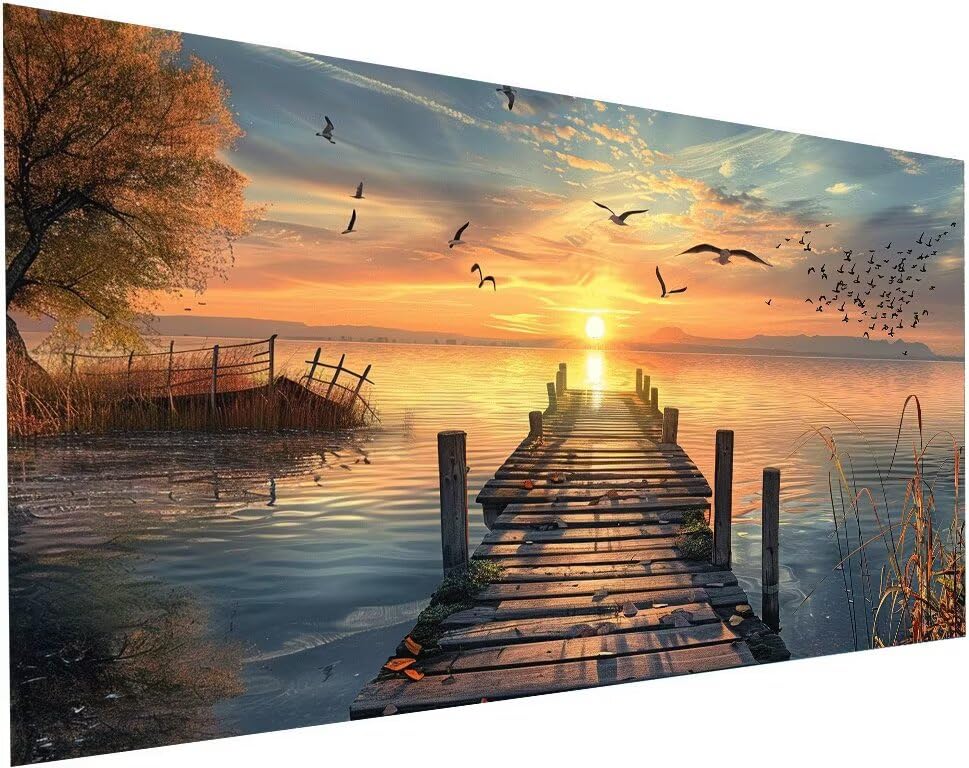Diamond Painting Adulte XXL Jetée 50x100 - Kit Canevas 5D Complet