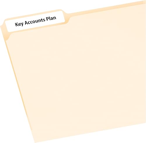 Avery Mini-Sheets Etiquetas para carpetas de archivos, adhesivo permanente, blanco mate, 23 pulgadas x 3-716 pulgadas, 300 etiquetas (2181)