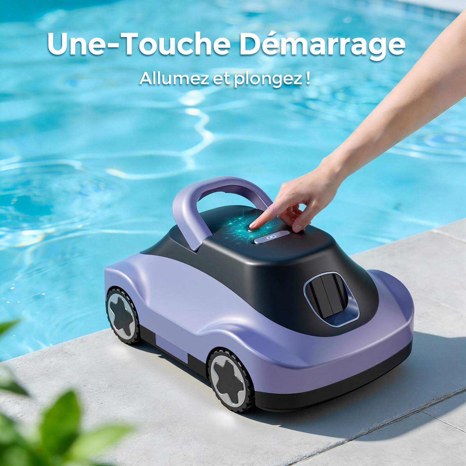 Robot Piscine, Aspirateur Piscine sans Fil, 180 Min d'Autonomie, Aspiration Puissante, Navigation Intelligente, Filtration Ultra-Fine, Auto-Parking, Robot Piscine sans Fil pour Piscines Hors Sol 200m²
