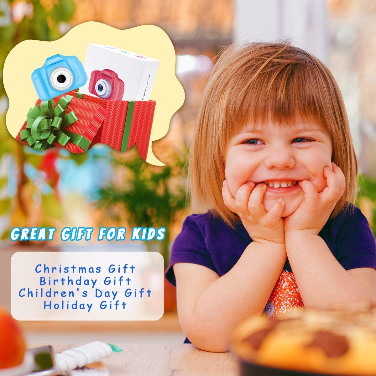 CADDLE & TOES Kids Camera, Christmas Birthday Gifts for Girls or Boys Aged 4+ to 12 Years Old, Kids Digital Camera (Blue Camera with SDCard) 2