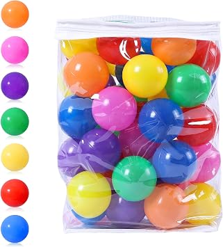 Ball Pit Balls - 2.75inches Pool Plastic Balls Phthalate & BPA Free Crush Proof Stress Balls Swim Pit Fun Toy with Storage Bag for Baby Playhouse Pool Birthday Party Decoration Pack of 50