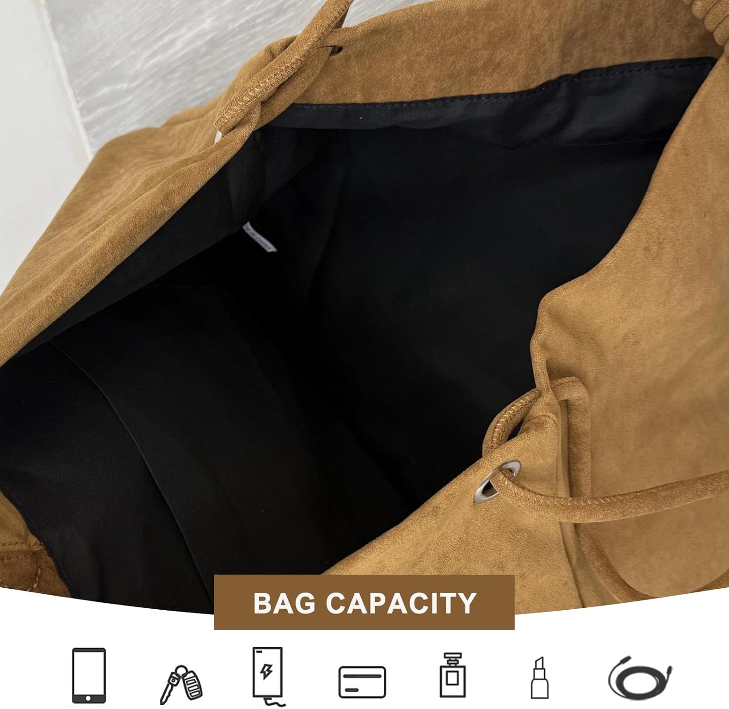 Women's Suede Hobo Bag, Large Capacity Shoulder Tote Purse with Braided Handle for Daily Use - Image 6