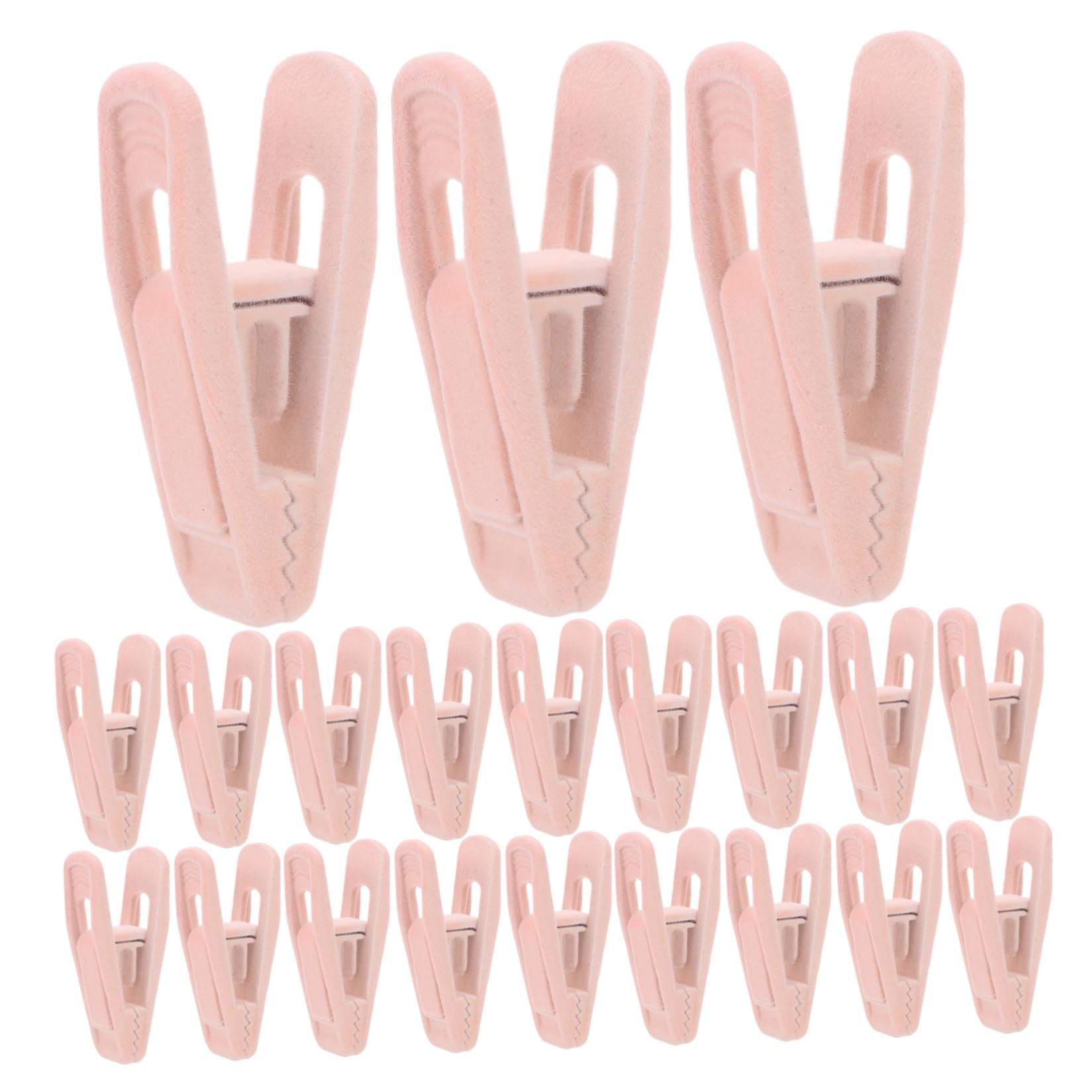 50 Piezas 50 Pinzas de Plástico para Ropa Terciopelo Antideslizante, Resistentes al Viento, Tamaño Pequeño, Color Rosa, Paquete de 50 Unidades para Pantalones, Faldas y Toallas,