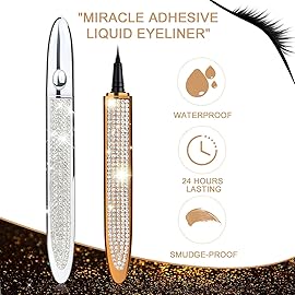 ICORIC Liquid Eyeliner Pen Waterproof, Magic Self-adhesive Long-Lasting Eyelash Glue Pen, Magnetic Eyeliner, No Blooming Quick Drying Magnetic Eye Liner Black Pack of 2