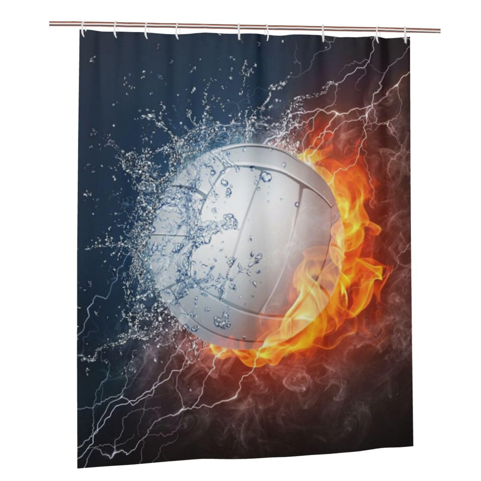 Rideau de douche volleyball 152x183 cm en tissu imperméable moderne pour salle de bain