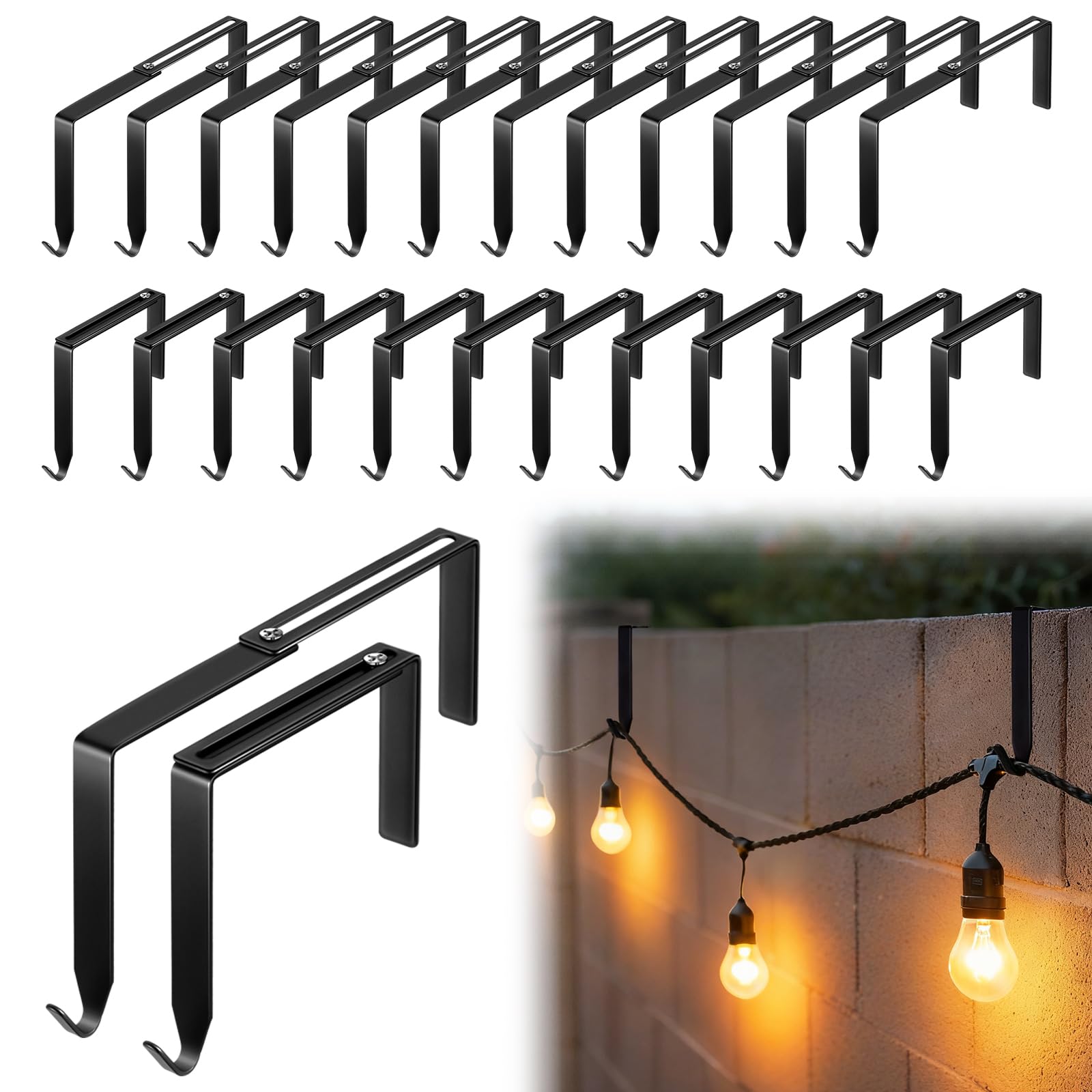 Crochets réglables en métal Frienda pour guirlande lumineuse extérieure sur clôture x24
