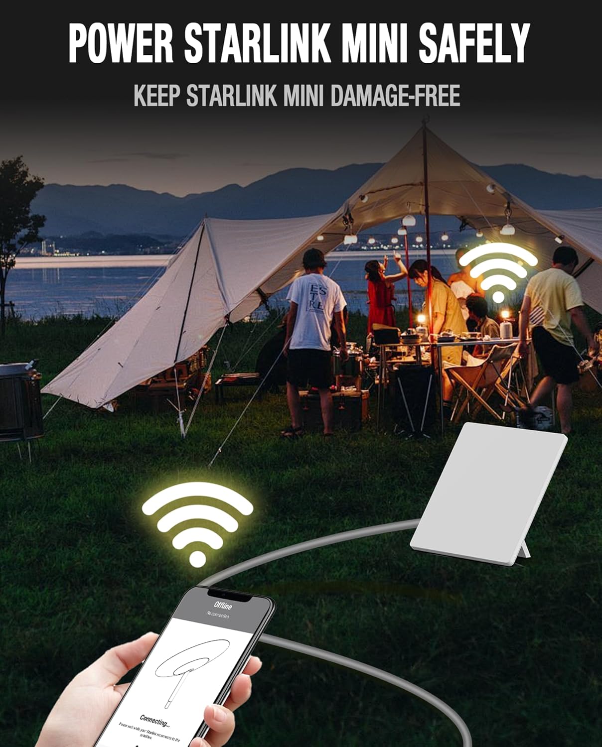 ALIENSX DC Power Cable for Starlink Mini - 150FT/46M Extension Cord, Weatherproof Outdoor Power Supply for Camping RV Home, 20AWG Heavy Duty with 2-Year Warranty - Image 7