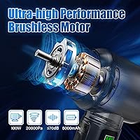 Vista 8 de WUDOO-5-in-1 Car Vacuum Cleaner Portable Cordless Dust Remover 20,000 Pa Powerful Handheld Cordless Charging Vacuum with Flashlight Function