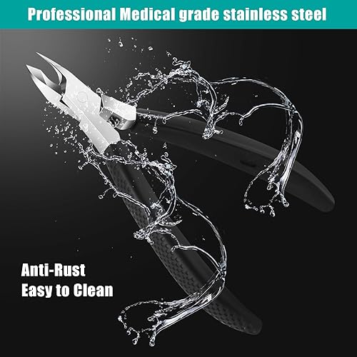 Miniatura 7 de Diesisa Cortadora de cutículas, mandíbula de 0.157 pulgadas extremadamente afilada, cortacutículas para uñas con mango de silicona, antideslizante,