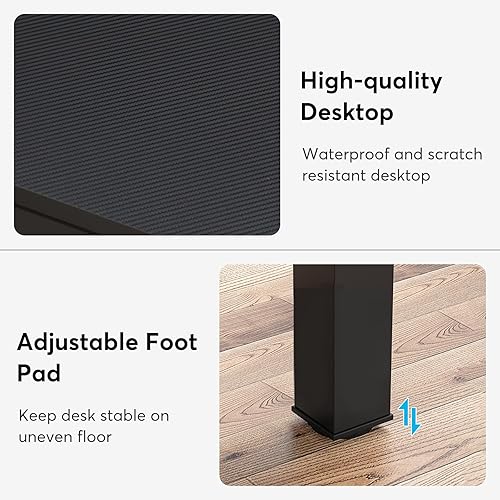 Miniatura 7 de LITTLE TREE Escritorio de oficina extra largo de 78.7 pulgadas para dos personas, estación de trabajo doble para oficina en casa, negro