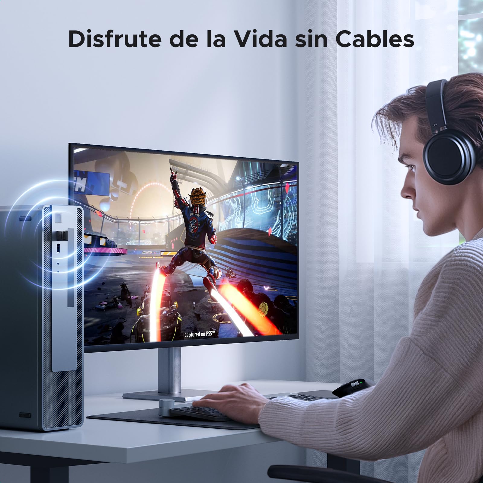 UGREEN USB Bluetooth 5.4 Adaptador para PC Adapter Dongle Solo Sirve para Windows 11/10/8.1 con Mando de PS5 PS4 Teclado Ratón Altavoces Auriculares