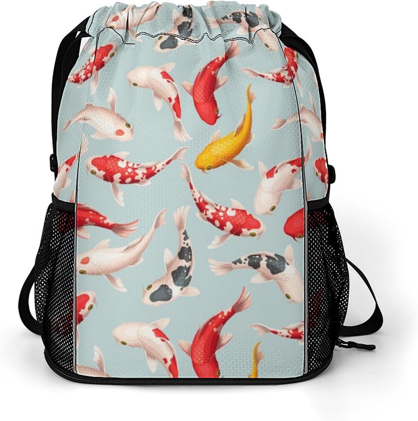 Beautiful Koi Fish Gym Bag Workout Gym Backpack with Shoe Compartment Sports Bags for Women Men