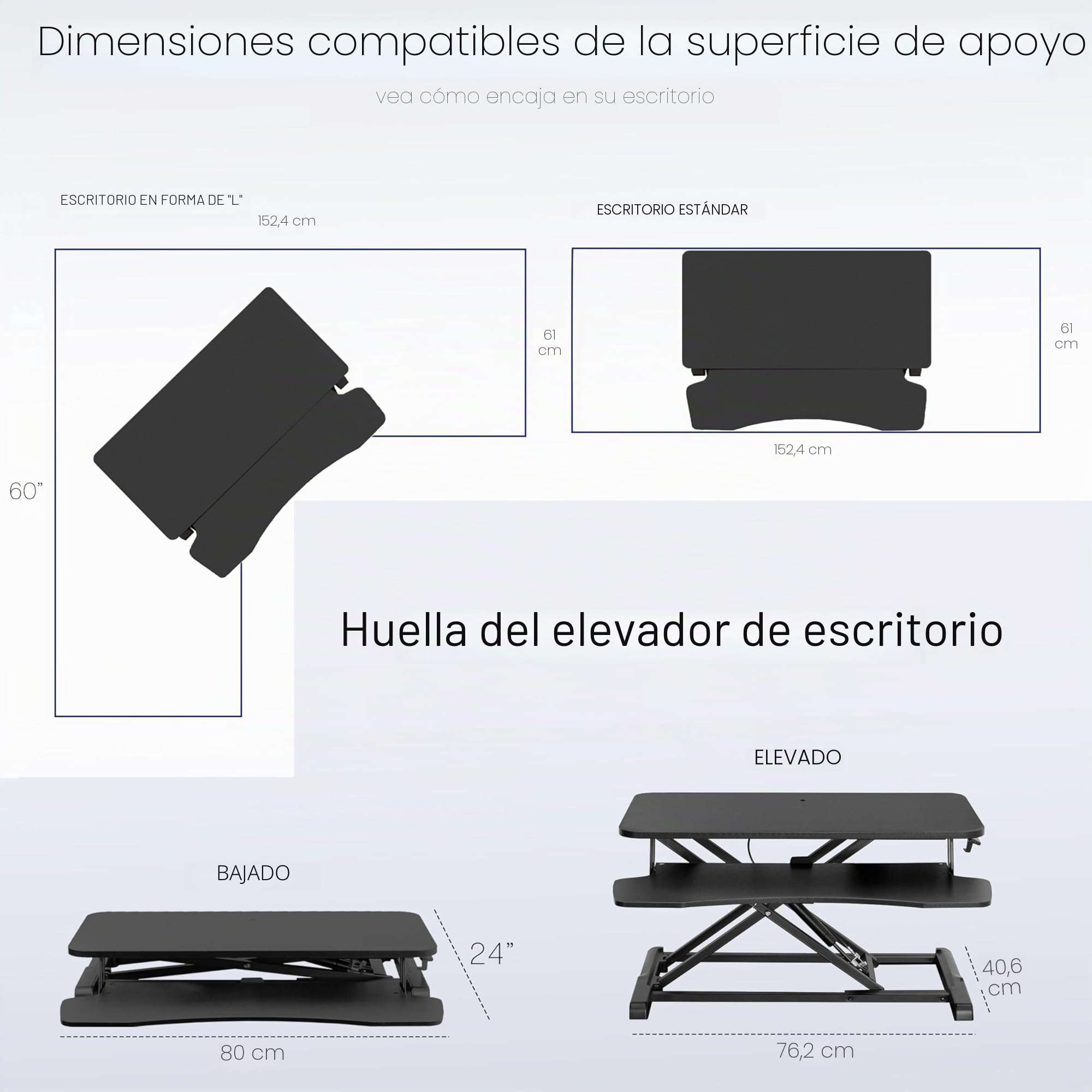 VIVO Convertidor de Escritorio de 80 centímetros, Serie K, Elevador de Altura Ajustable para Sentarse a pie, Monitor Dual y estación de Trabajo para Laptop con Bandeja Ancha para Teclado, Negro