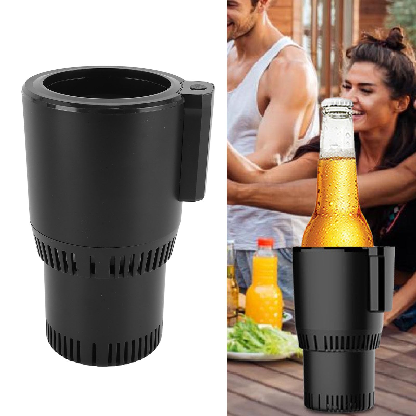 Porte-gobelet Refroidisseur de Voiture, Chauffe-Tasse Portable à Refroidissement Rapide pour Bureau, Maison, Véhicule avec Indicateur de Refroidissement