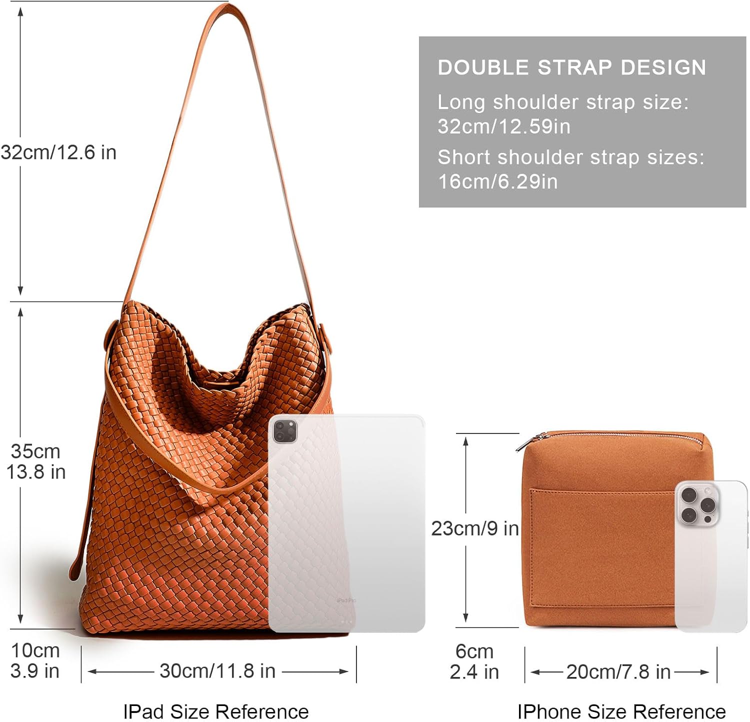 Large Woven Tote Bag Vegan Leather Shoulder Bag for Women Fashion Travel Shopper Bag Top Handle Handbag and Purse - Image 2