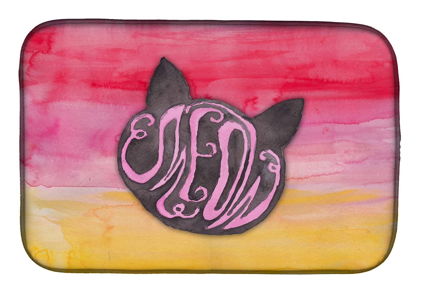 Tapis de séchage aquarelle chat multicolore et ultra absorbant