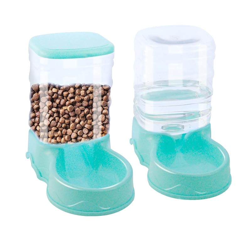 Comedouro automático para cães e gatos com bebedouro por gravidade WYBG, 3,5 L, conjunto com 2 peças