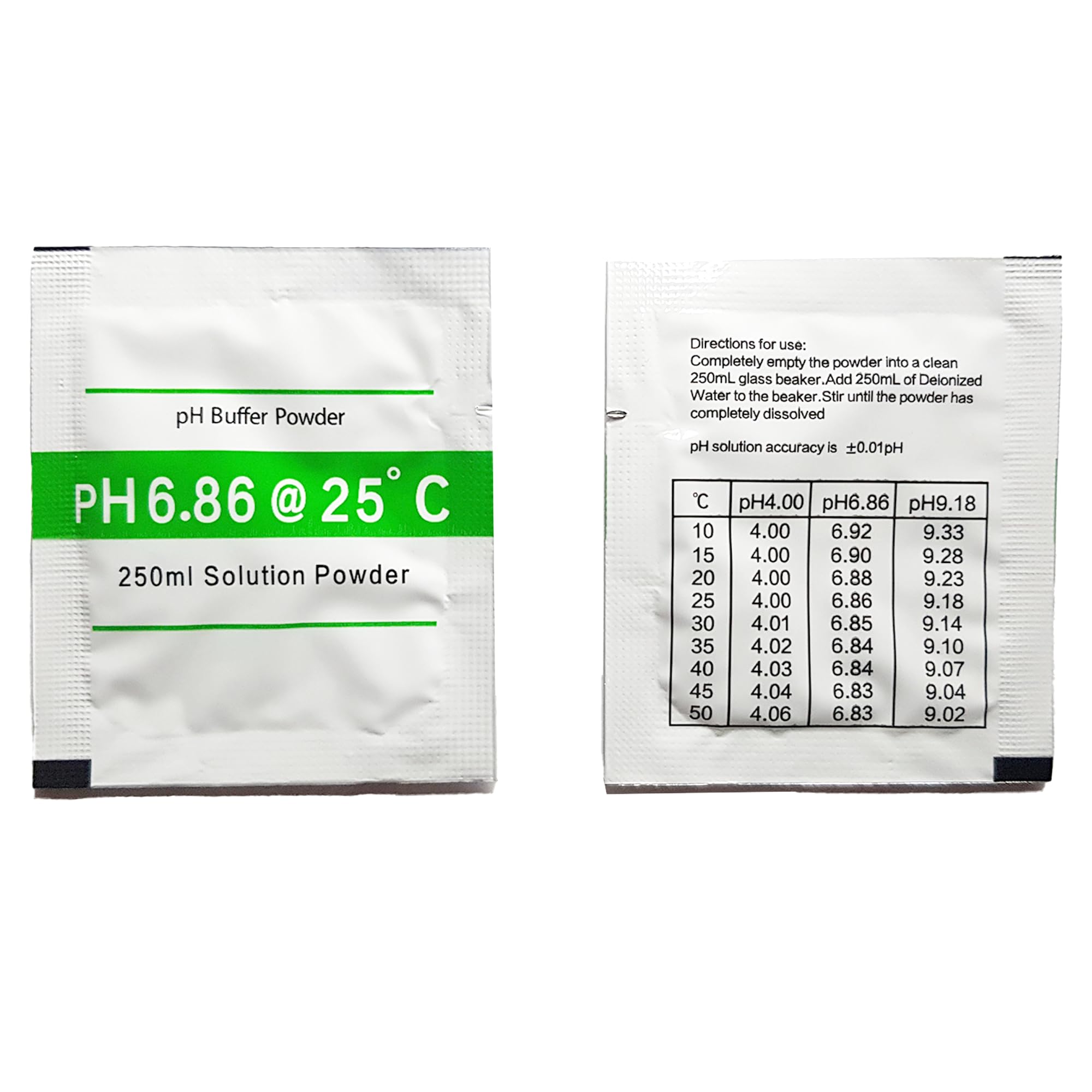 15 x proszek kalibracyjny + paski pH | miernik pH 4,00 | 6,86 | 9,18, proszek kalibracyjny pH, kalibracja roztworu buforowego pH dla dokładnych wyników, 5 zestawów po 3 roztwory