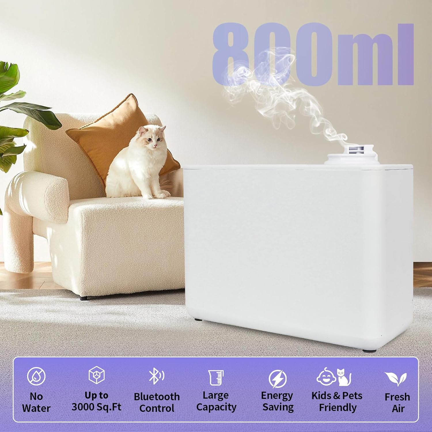Scent Air Machine for Home, Commercial HVAC App Fragrance Machine Oil Diffuser Essential Oils 800ml, Cover Up to 3000 Sq.Ft, Waterless Aromatherapy for Business, Office, Store, Extra Large Room - Image 5