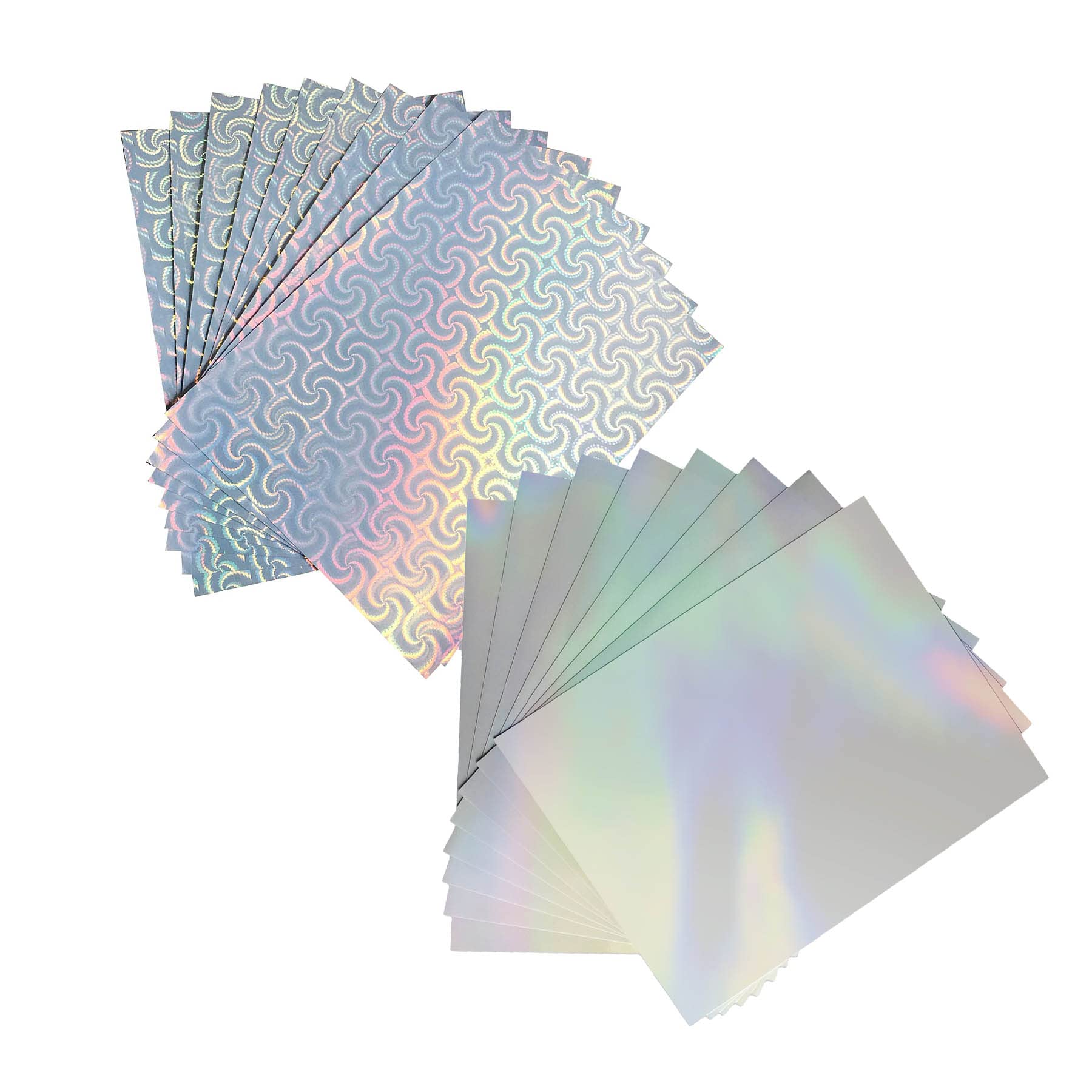 20 Sheets Clear Holographic Printable Sticker Paper + 25 Sheets Spiral Style Holographic Printable Sticker Paper