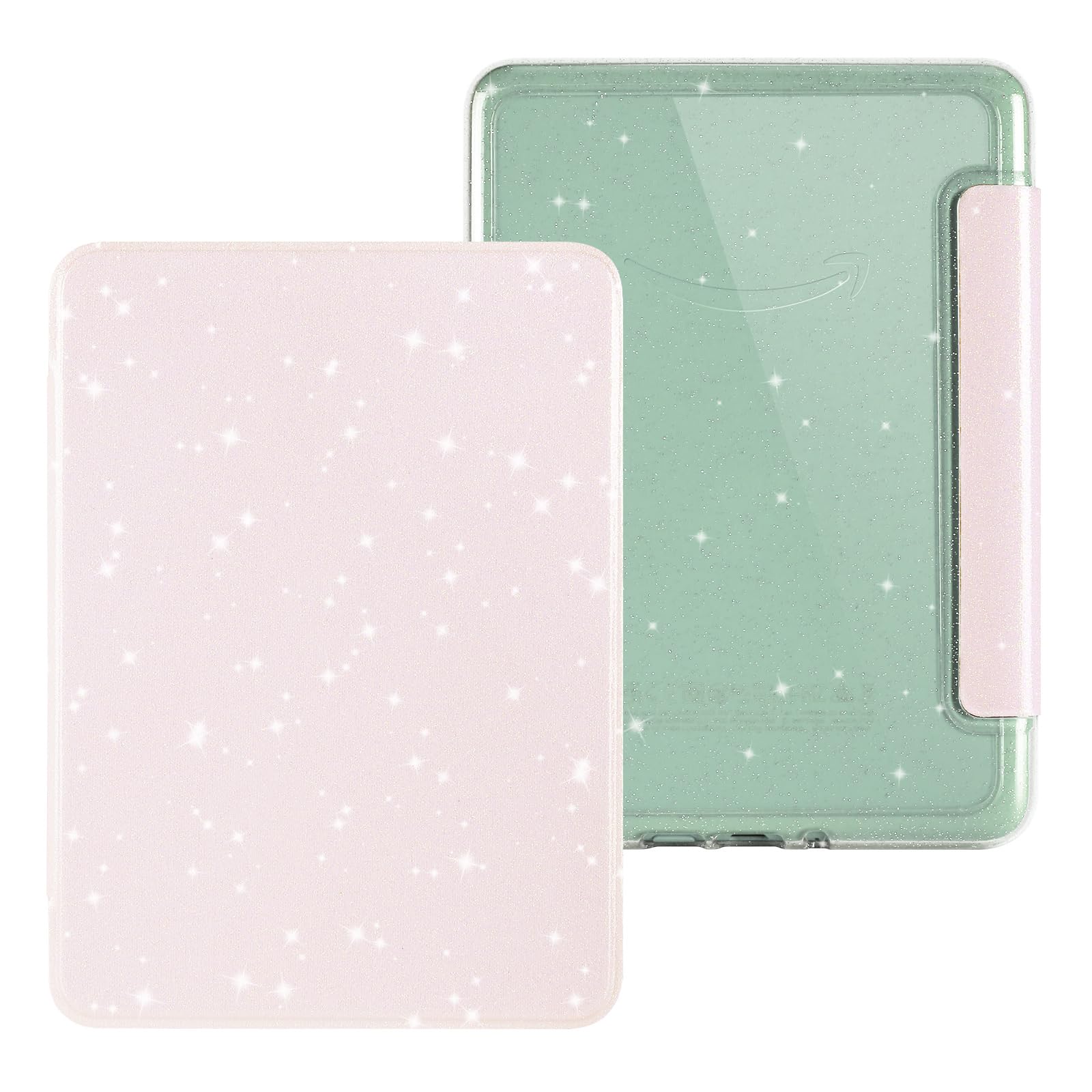 Giltter Custodia per Kindle Paperwhite da 6,8 pollici di 11a generazione 2021 e 6,8 pollici Kindle Paperwhite Signature Edition, custodia in pelle PU, guscio posteriore rigido trasparente con