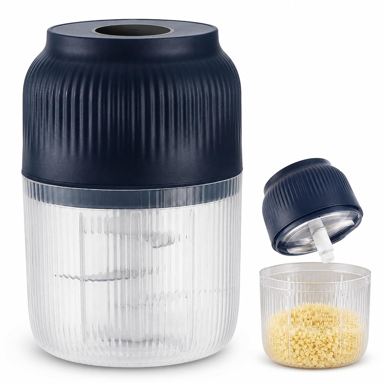 Electric Garlic Chopper, Mini Food Processor & Crusher with 6 Blades