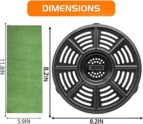 Miniatura 2 de BeranWung - Placa de parrilla para freidora de aire de 8.2 pulgadas para freidora de aire Ninja AF101 4QT AF161 AF150 XL 5.5QT, rejilla mejorada