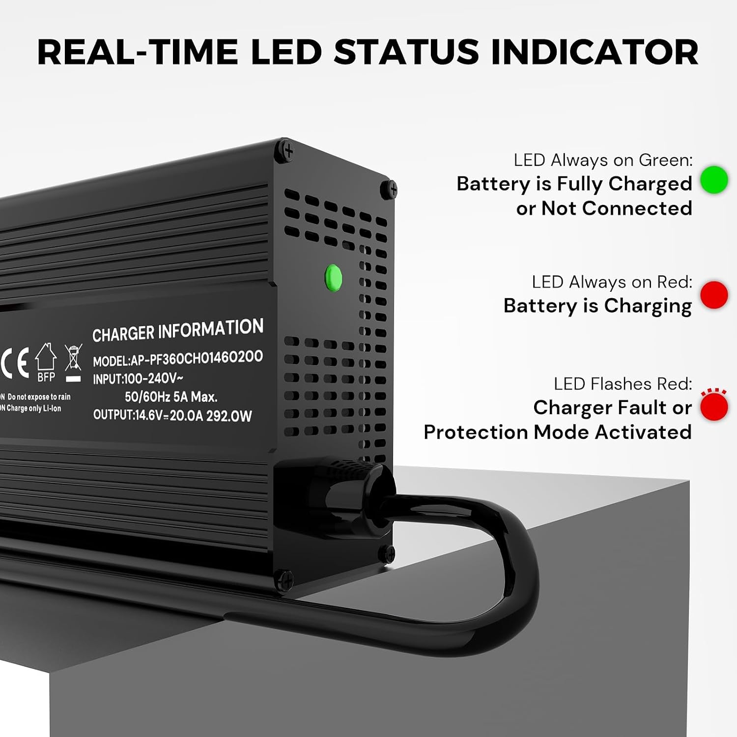 12V 20A Lithium Battery Charger,AC-DC Charger 0V Activation thumbnail