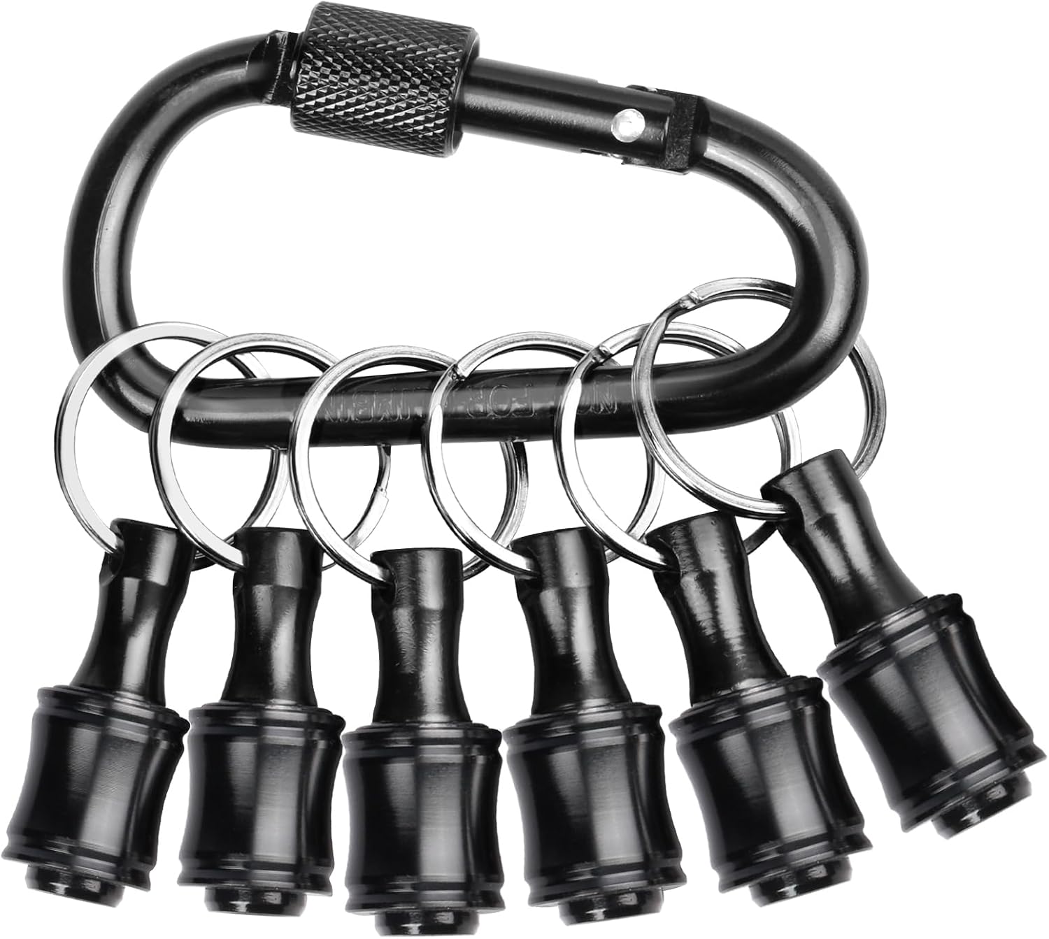 6PCS Keychain Bit Holder,Hex Drill Bit Holder for Impact Driver Drill Bit,Screwdriver Bit Holders for Tools and Gifts for Men,Black