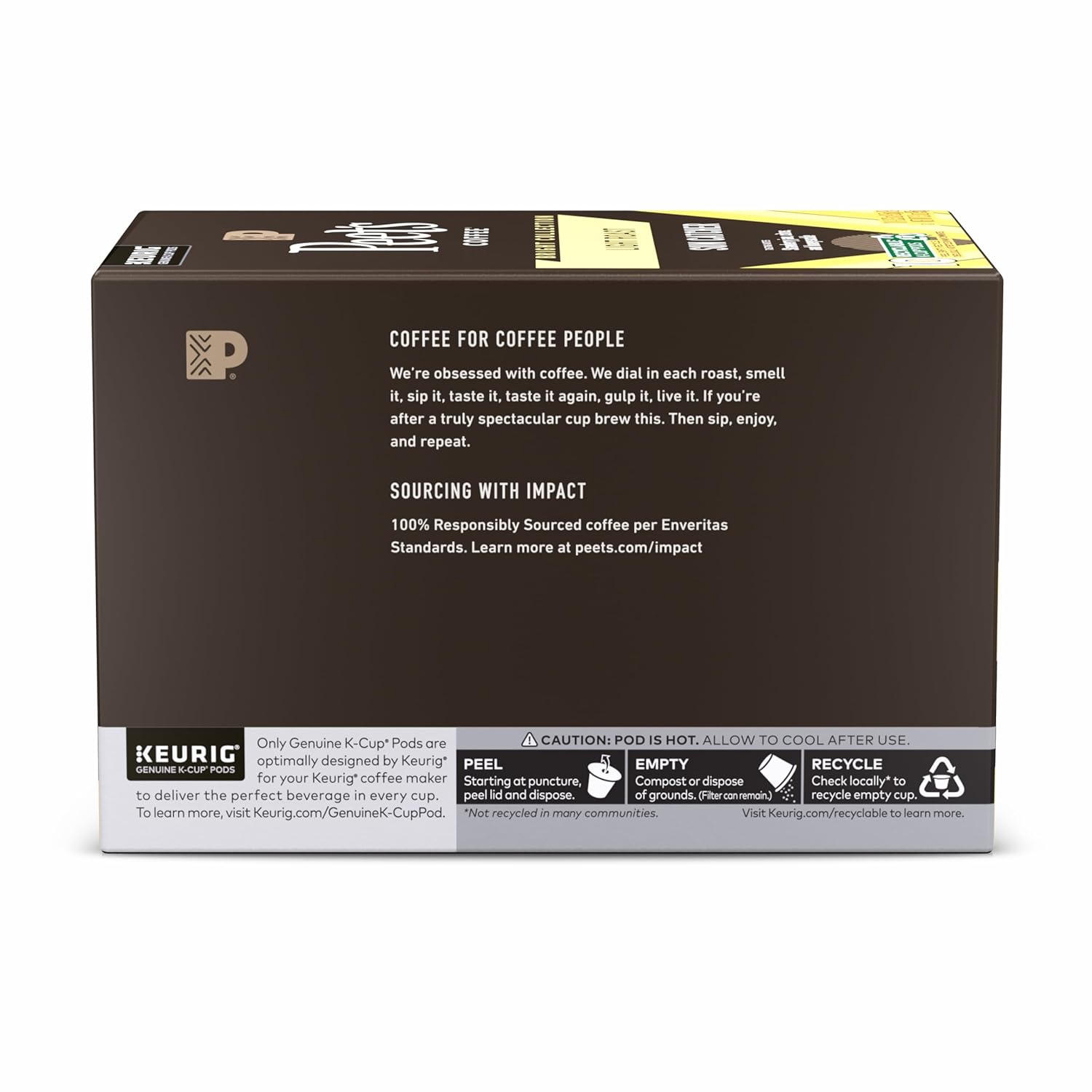 Peet's Coffee, Light Roast Keurig K-Cup Pods, 100% Arabica Coffee - Sun Catcher 60 Count (6 Boxes of 10 Pods)