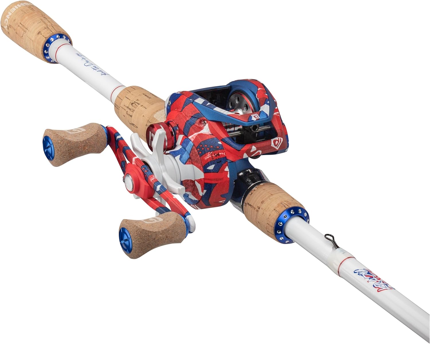 ProFISHiency Krazy Americana Baitcast Combo with 7' 1pc Medium Heavy IM7 Graphite Rod and Cork Grips