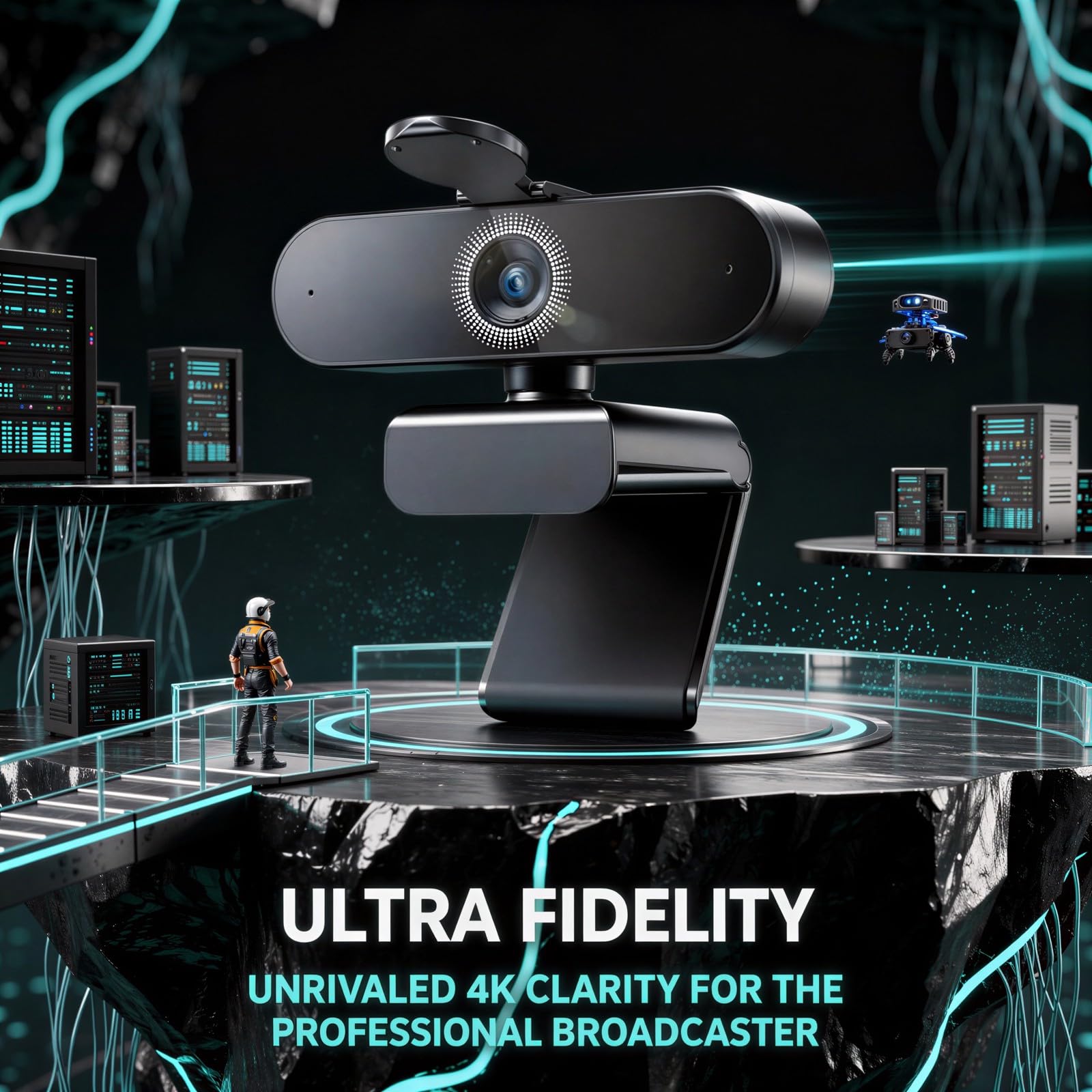Kamera internetowa 4K do komputera, 8 MP Ultra 4K High Definition 30FPS kamera internetowa z autofokusem, mikrofon z redukcją szumów, kamera USB bez zniekształceń do transmisji na żywo