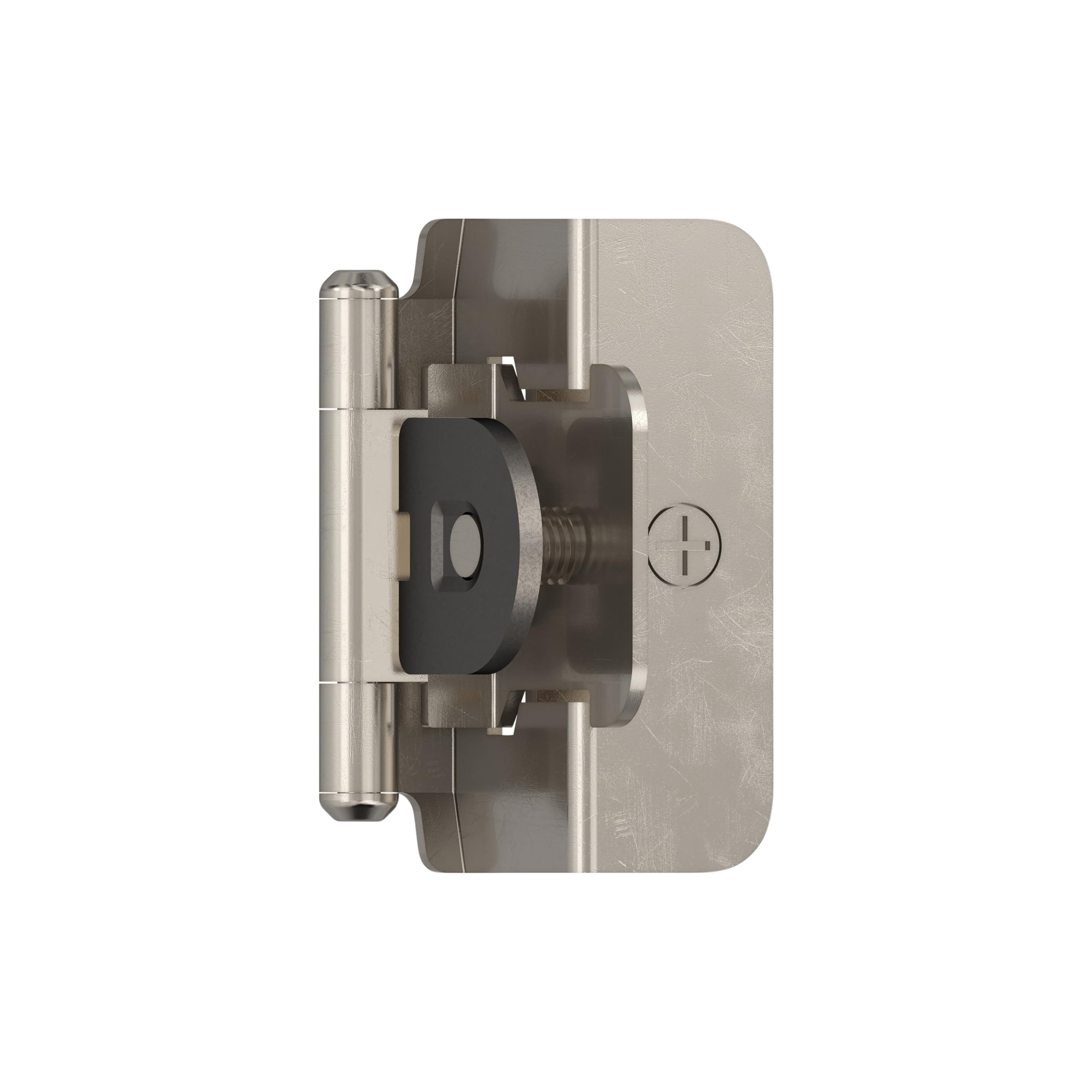 Amerock BPR8704G9 Double Demountable Hinge, Sterling Nickel, 1/2 inch (13mm) Overlay, Pair