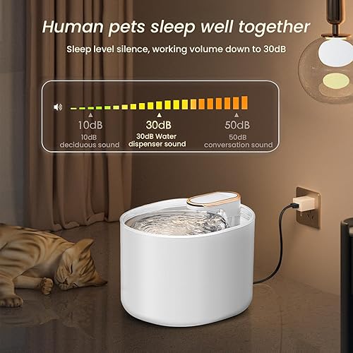 Miniatura 6 de WDCGUJM Fuente para mascotas, fuente automática de agua para gatos, dispensador de agua para perros, fuente de agua automática para gatos,