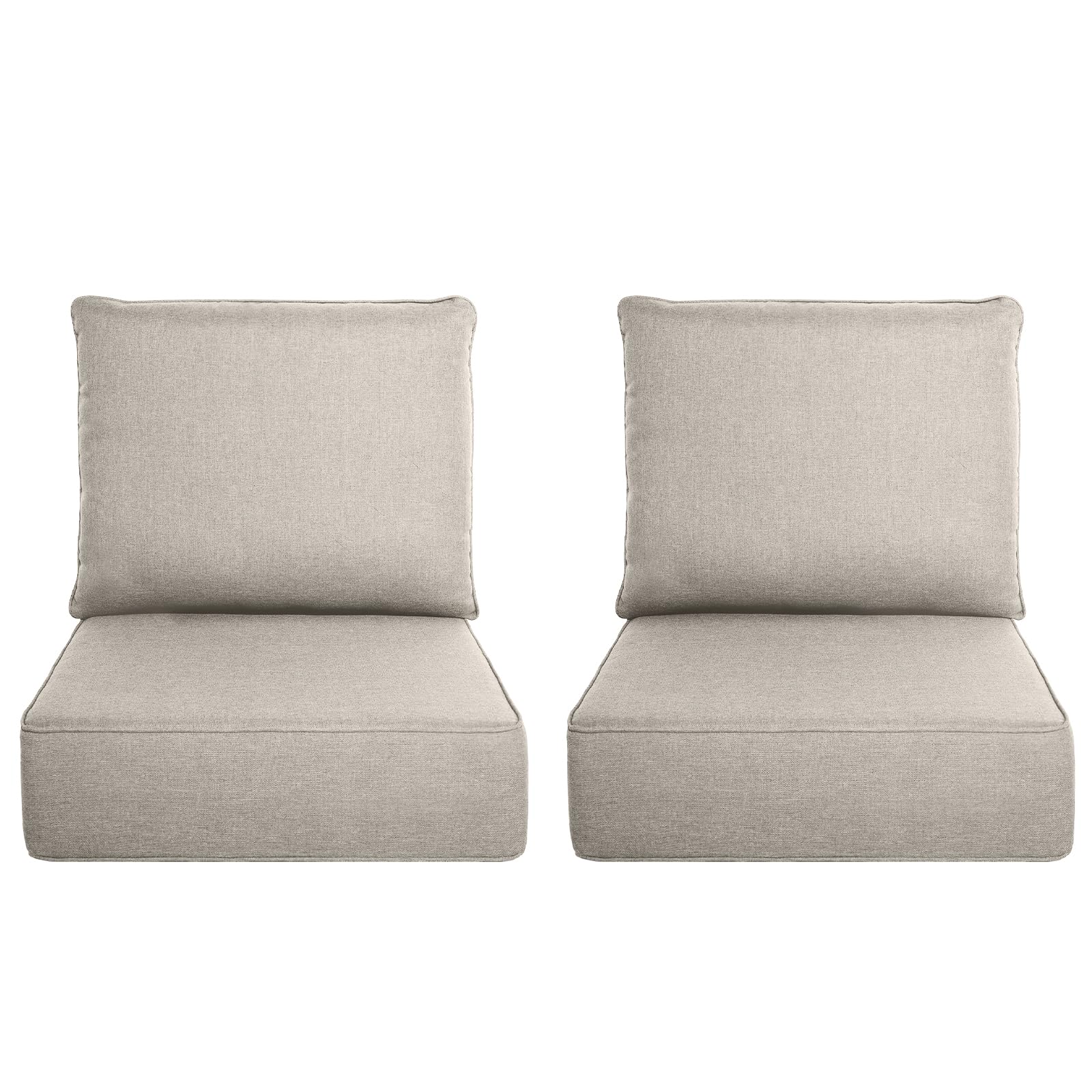 Luxury Outdoor Seat Cushion Set-22 x 24 x 6 Inch Outdoor Chair Cushions with Water Resistant &amp; Removable Cover Outdoor Cushions for Patio Furniture Chair Sofa Couch