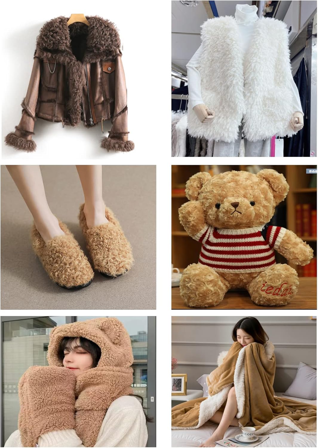 20 Colors Faux Fur Fleece Fabric for DIY Crafts, 160x50cm Shaggy Plush Sherpa Fabric Lambskin Thermal Lined Material(Black)