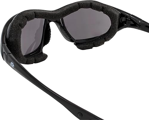 Miniatura 5 de Birdz Gafas de sol Thrasher acolchadas para motocicleta, para hombres y mujeres, convertibles a gafas, marco negro con lentes de humo inastillables